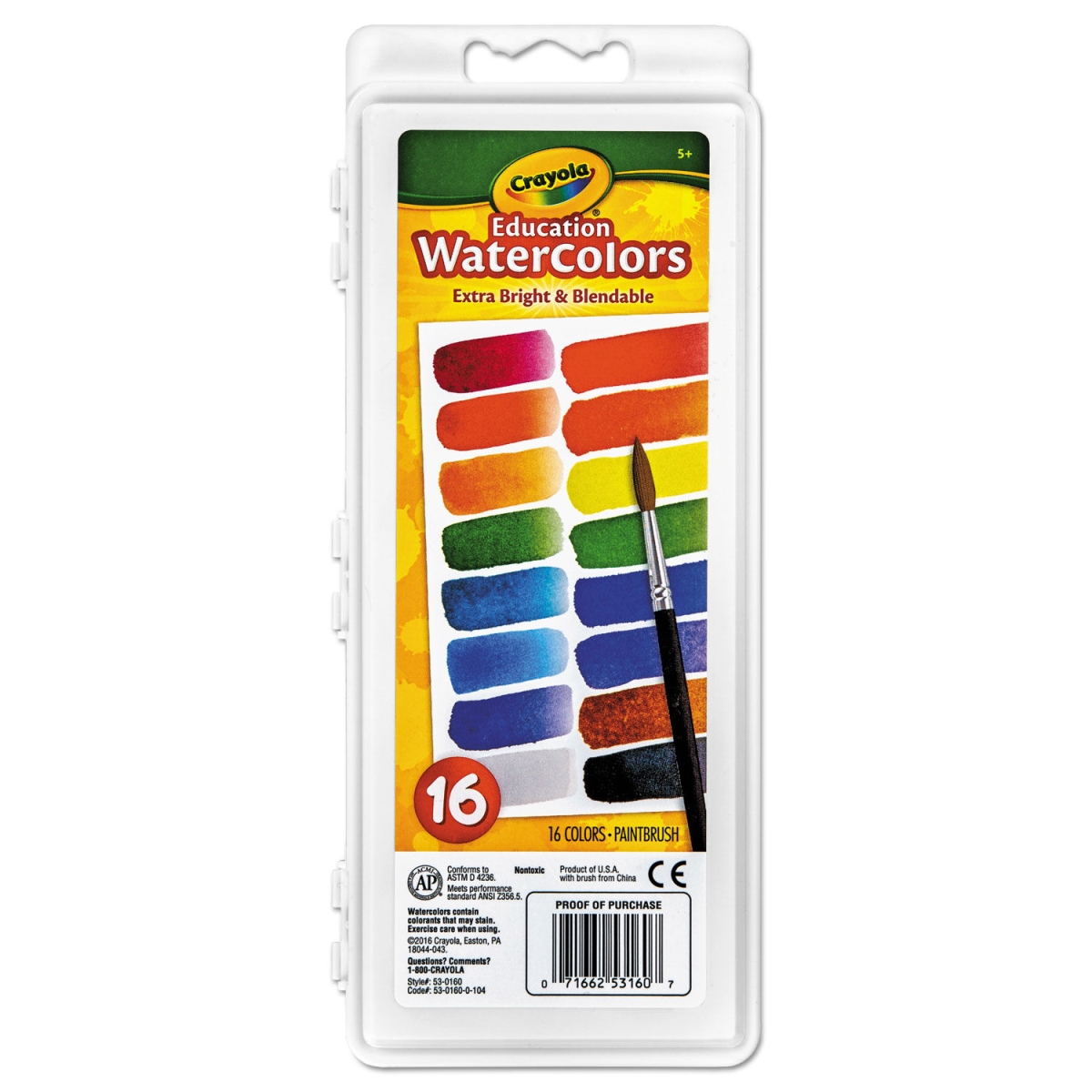 Picture of Crayola CYO530160 Oval 16 Assorted Watercolors