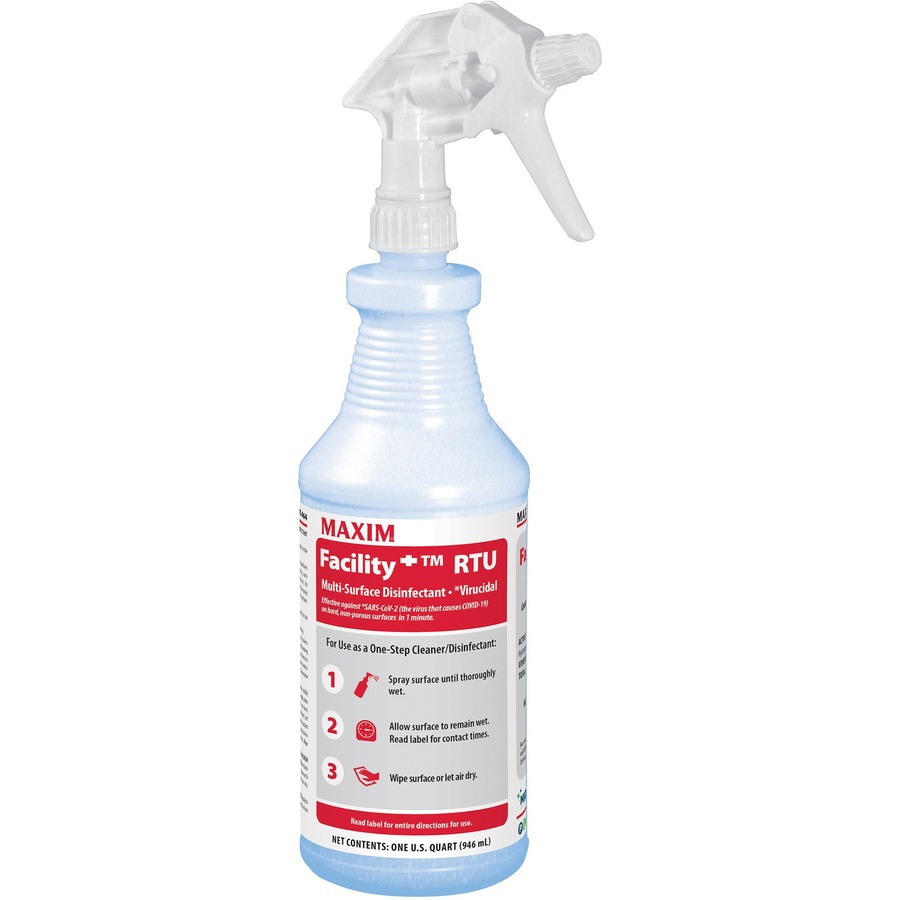 MLB04640012 32 fl oz Colorless Ready-To-Use Liquid Facility Multi-Surface Disinfectant Cleaner - Pack of 12