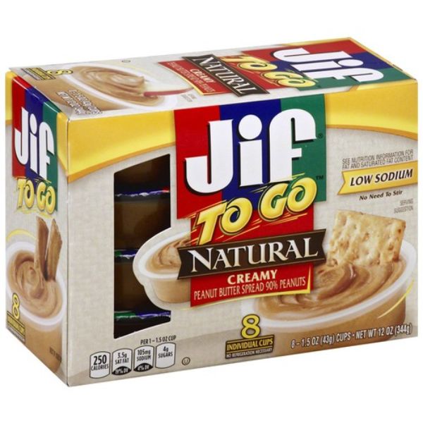 SMU24307 12 oz Jif Natural Creamy Spread Peanut Butter - Pack of 8 -  J.M. Smucker