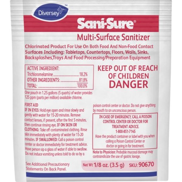 Picture of Diversey DVO90670 0.13 oz Sani-Sure Multi-Surface Sanitizer, Yellow - Pack of 100