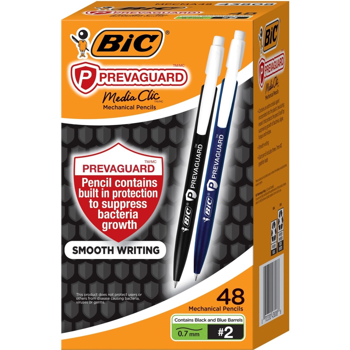 Picture of BIC BICMPCMA48 0.7 mm Antimicrobial Mechanical Plastic Barrel Pencils&#44; Black - Pack of 48