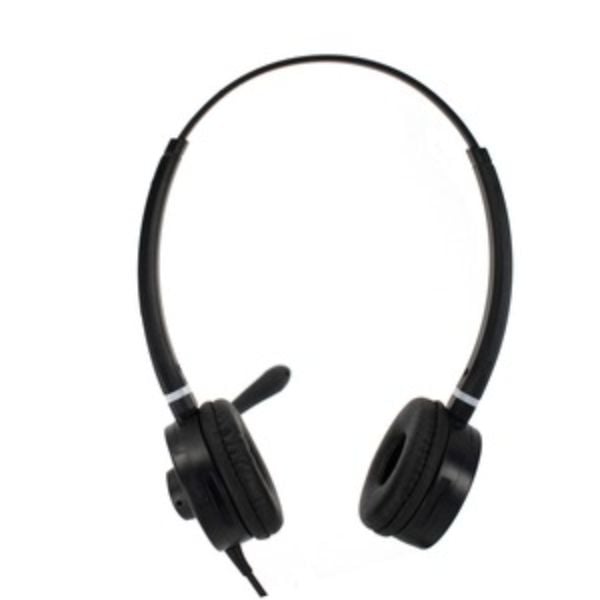 Wired USB Dual Ear Noise Canceling Headset, Black