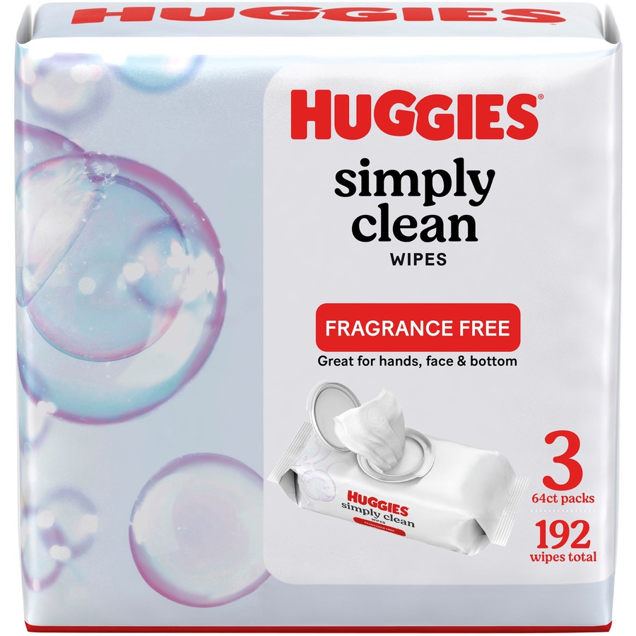 Huggies Simply Clean Wipes, White - Pack of 3