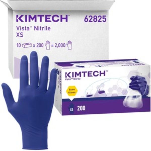 KCC62825 Vista Nitrile Exam Gloves, Blue - Extra Small - Pack of 200 -  Kimberly-Clark