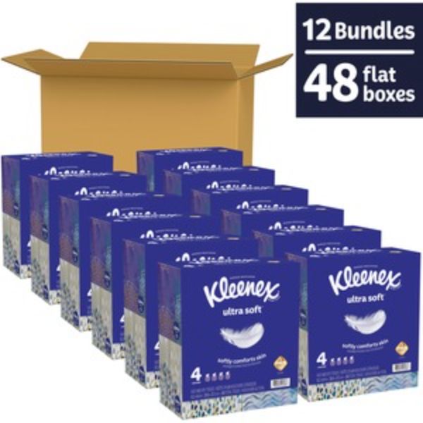 Ultra Soft Facial Tissues, White - Pack of 12