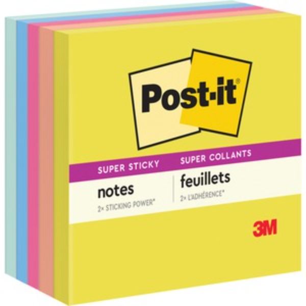 MMM6545SSJOY 3 x 3 in. Summer Joy Color Collection Super Sticky Note Pads, Multi Color - Pack of 5