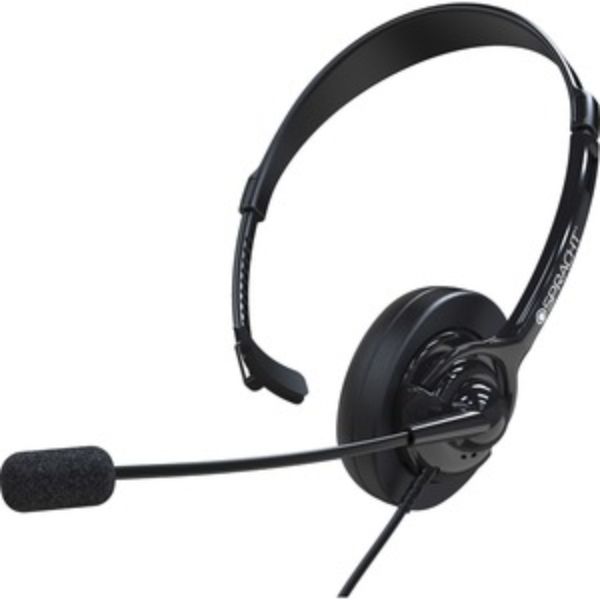 ZUM Stereo Wired Monaural Universal Headset, Black