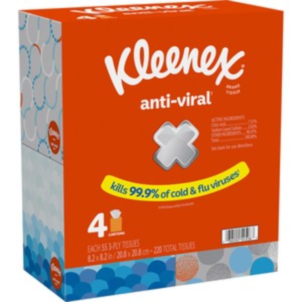Anti-viral Facial Tissue, Pack of 4