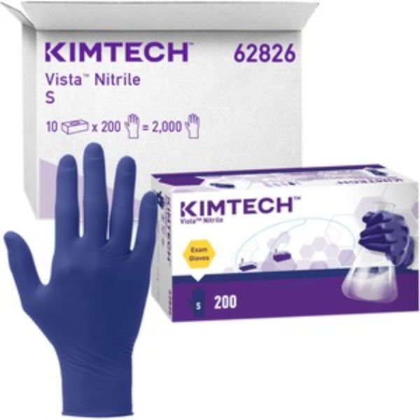 KCC62826 Vista Nitrile Exam Gloves, Blue - Small - Pack of 200 -  Kimberly-Clark