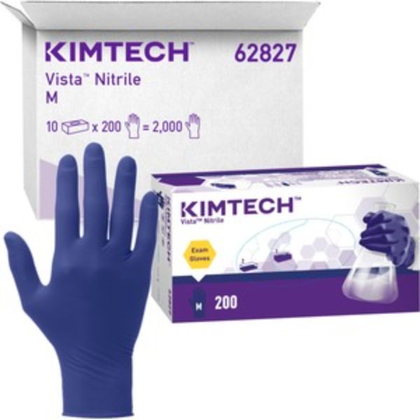 KCC62827 Vista Nitrile Exam Gloves, Blue - Medium - Pack of 200 -  Kimberly-Clark