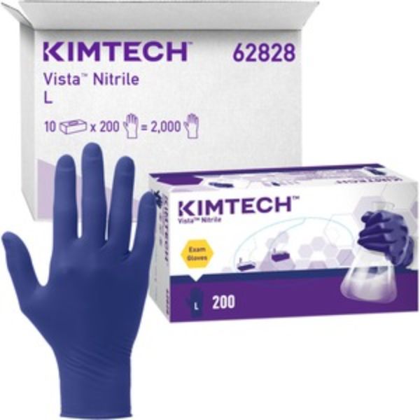 KCC62828 Vista Nitrile Exam Gloves, Blue - Large - Pack of 200 -  Kimberly-Clark