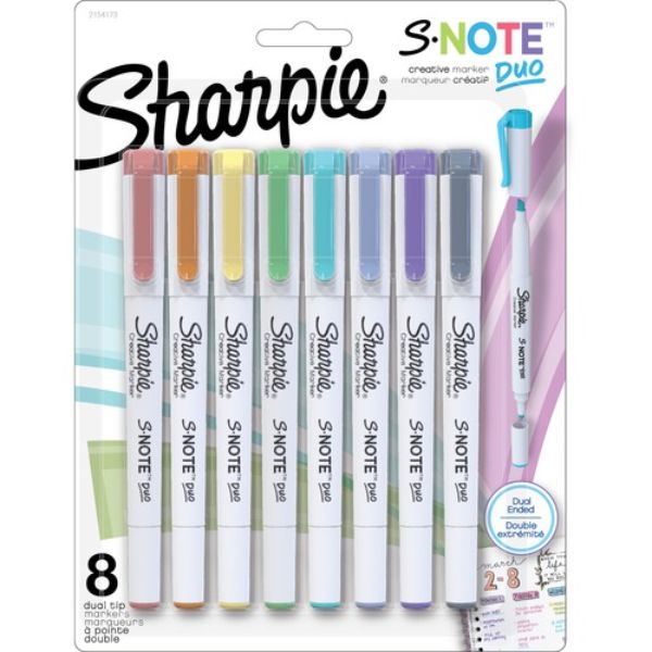 Picture of Sharpie SAN2154173BX S-Note Duo Dual-Tip Markers&#44; Assorted Color - Pack of 6