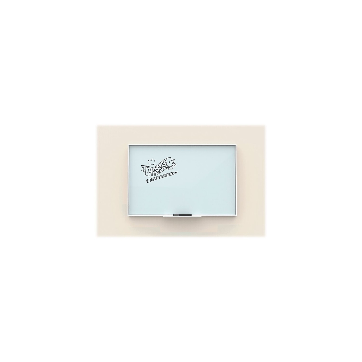 47 x 70 in. Glass Dry Erase Board, White