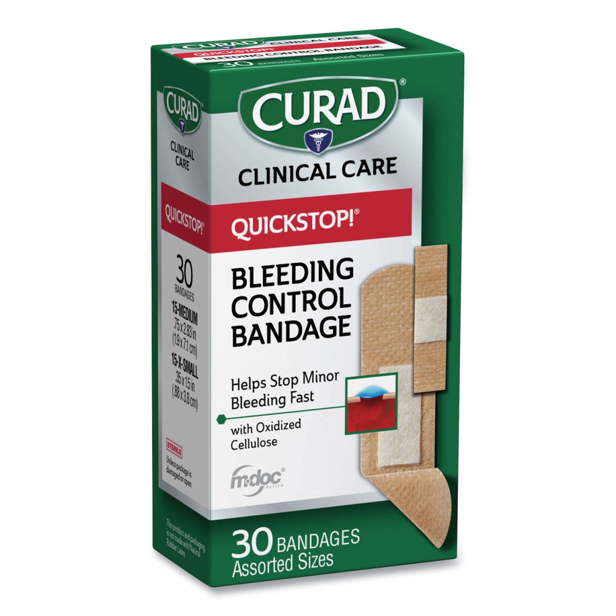 MIICUR5245V1 QuickStop Flex Fabric Bandages, Assorted Color - Pack of 30