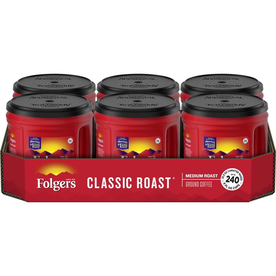 Picture of Folgers FOL30407CT 25.9 oz Classic Roast Ground Coffee, Medium - Pack of 6