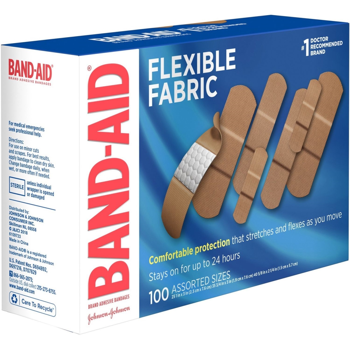 JOJ115078 Flexible Fabric Adhesive Bandages, Pack of 100 -  Johnson & Johnson Consumer