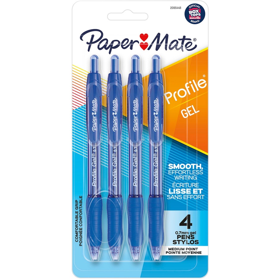 PAP2095448 0.7 mm Profile Retractable Gel Pen - Blue - Pack of 4