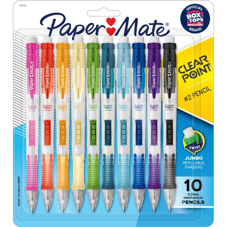 Picture of Paper Mate PAP2164121 0.7 mm Clearpoint Mechanical Pencils&#44; Assorted Color - Pack of 10