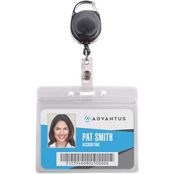 Badge Reel Holder Combo Pack, Black & Clear - Pack of 10
