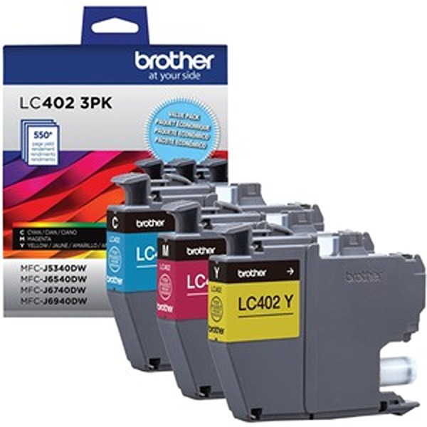 Picture of Brother BRTLC4023PKS Original Standard Yield Inkjet Ink Cartridge&#44; Cyan&#44; Magenta & Yellow - Pack of 3