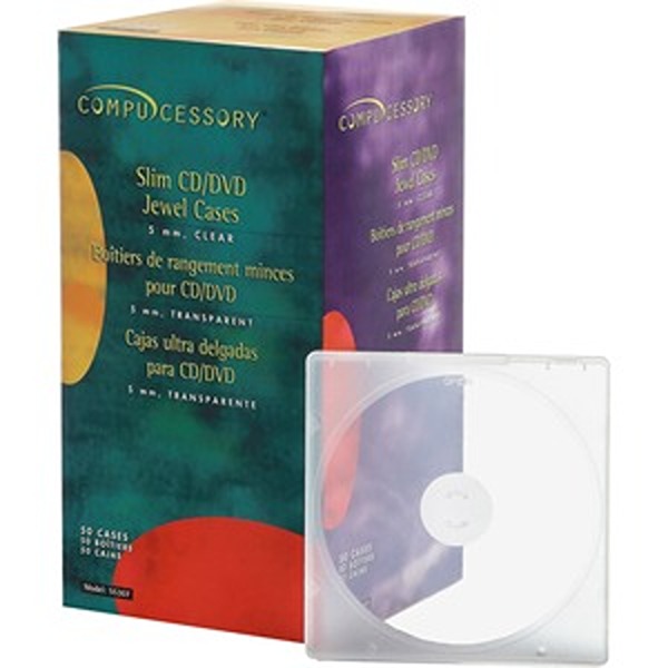Picture of Compucessory CCS55307 Polypropylene Slim Disc Case&#44; Clear & Translucent - Pack of 50