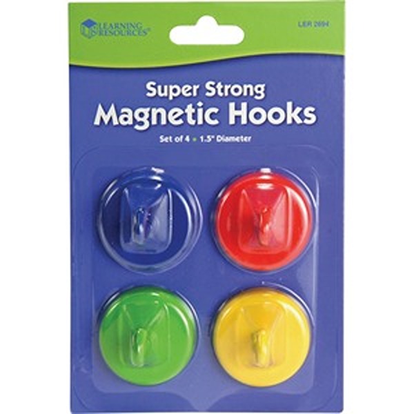 Super Strong Magnetic Hooks Set, Red & Blue & Green & Yellow - Pack of 4