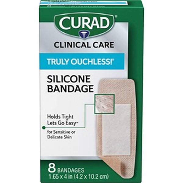 Picture of Curad MIICUR5003V1 1.65 x 4 in. Truly Ouchless Silicone Bandage, Beige 