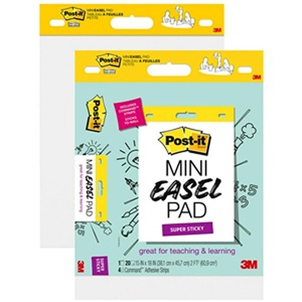 15 x 18 in. Super Sticky Mini Easel Pad, White - Pack of 2