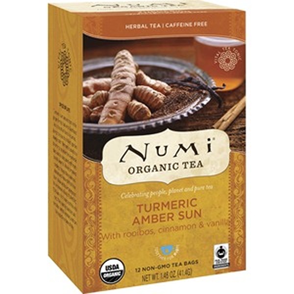 Picture of Numi NUM10552 Organic Turmeric Golden Tonic Amber Sun Herbal Tea