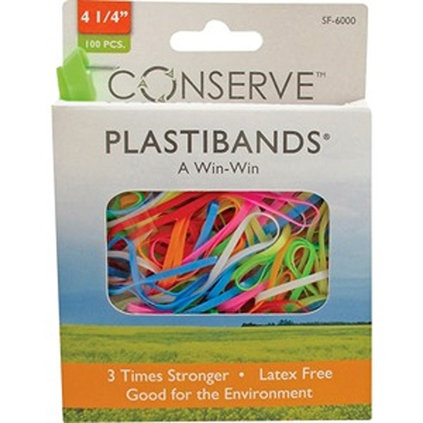 4.25 in. Polyurethane  Plastic Bands, Assorted Color - Pack of 100