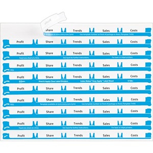 Avery® 5 Tab Easy Print & Apply Clear Label Sheet Refills (11225)