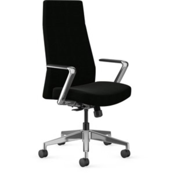 CEUY0PW40SLP Fixed Polished Arms High Back Executive Chair, Black -  HON, HONCEUY0PW40SLP