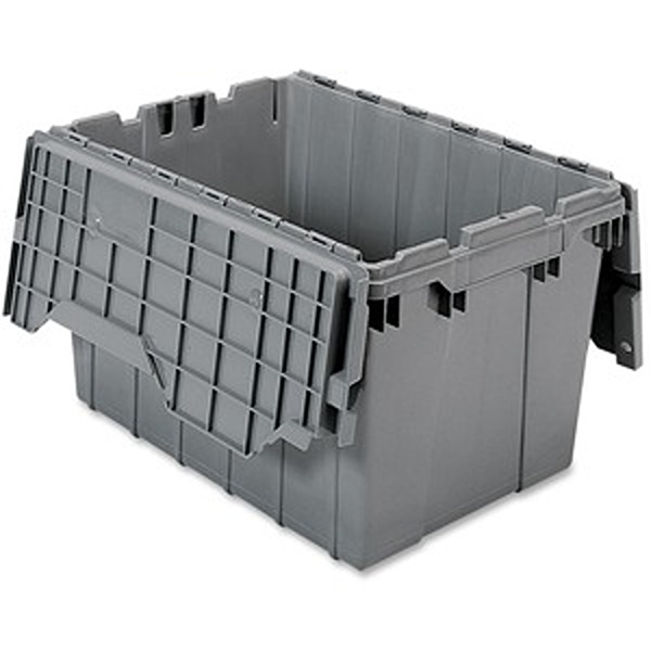 AKM39120GREY 12 gal Attached Lid Storage Box Container