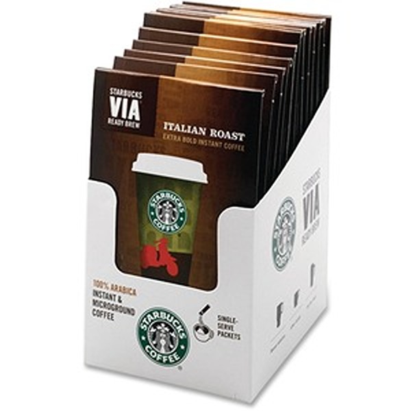 Picture of Starbucks SBK12407838 Portion Pack Via Ready Brew Italian Roast Coffee - Pack of 8