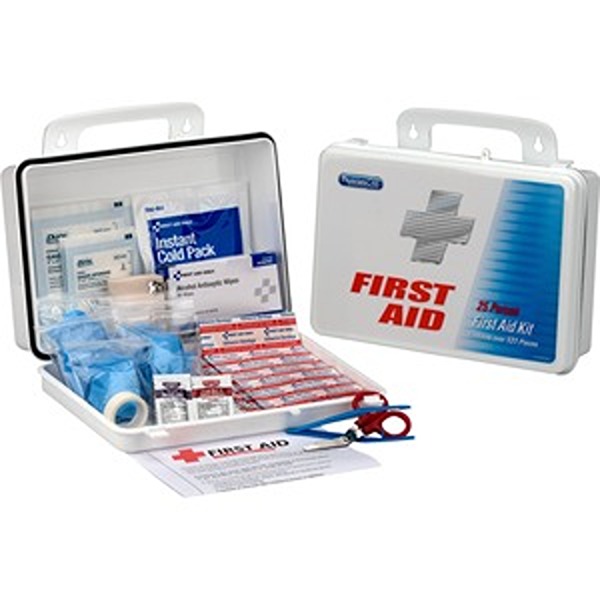 First Aid Station, For 25 People, 131-Piece, 10"x7"x3", White