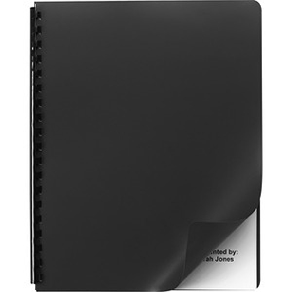 25703 8.75 x 11.25 in. Back Designer Polycarbonate Black Cover - Pack of 25