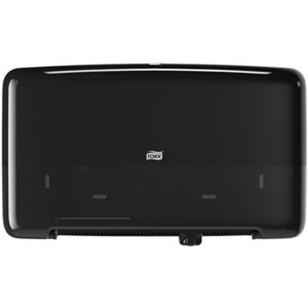 5.7 in. Twin Mini Jumbo Toilet Paper Roll Dispenser, Black