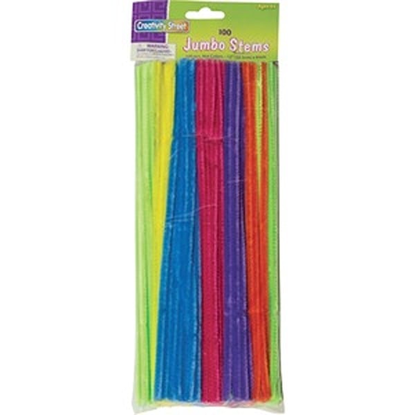 PAC711004 6 mm Chenille Neon Assorted Color Stems