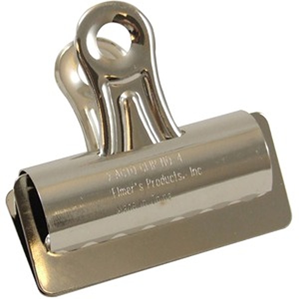 Bulldog Clip, 1" Cap, Size 4, 3"W, 12/BX, Silver PK