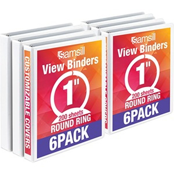 SAMI08537 1 in. View Value Binder, Pack of 6