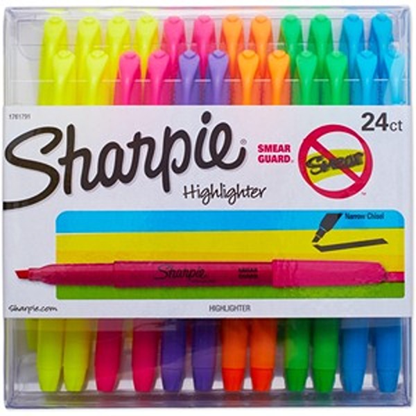 Sharpie  Sharpie Assorted Color Chisel Tip Highlighter - Pack of 24
