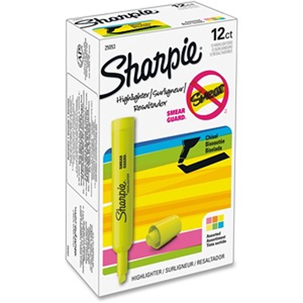 Sharpie SAN25053 Chisel Marker Point Style Sharpie Tank Highlighter - Pack of 12