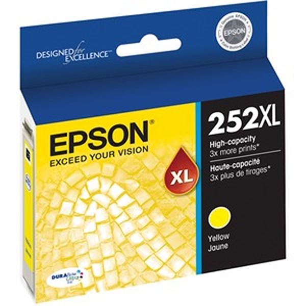Epson EPST252XL420S Ultra Original High Yield Inkjet Ink Cartridge, Yellow - 2XL -  Epson America, Inc