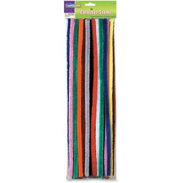 15 mm Assorted Color Chenille Stems - Pack of 50