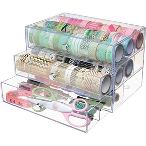 DEF350901CR 3-Drawer Storage Organizer, Clear