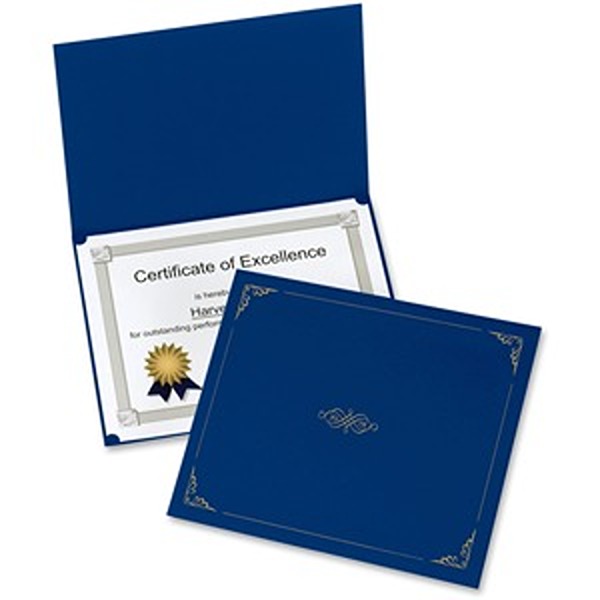 Picture of Oxford OXF29900235BGD Letter Certificate Holder&#44; Gold & Blue - Pack of 5