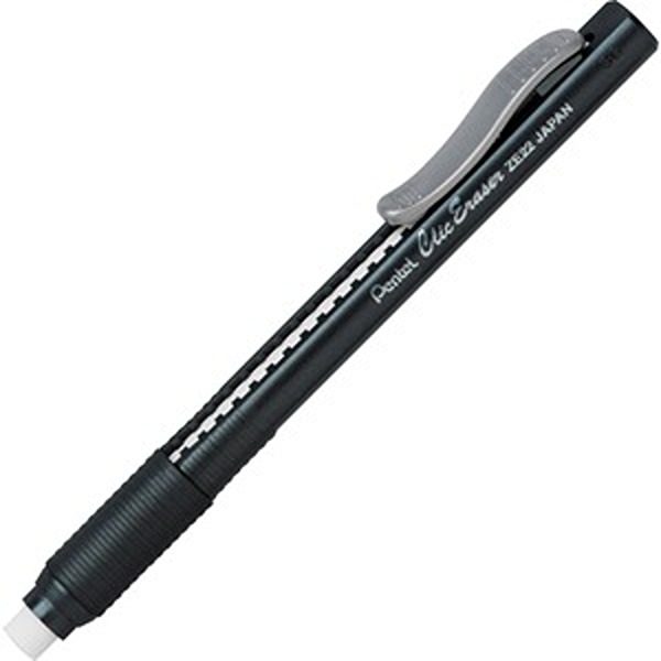 Black Rubber Clic Eraser with Grip - Pack of 12