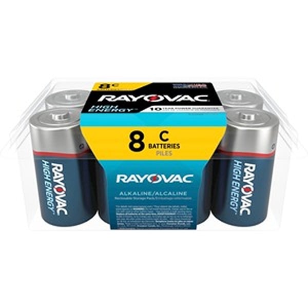 RAY8148PP Alkaline High Energy C Battery, Pack of 8
