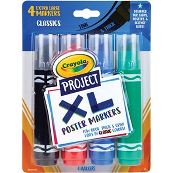 Crayola CYO588356 XL Classic Poster Marker Marker, 4 Count
