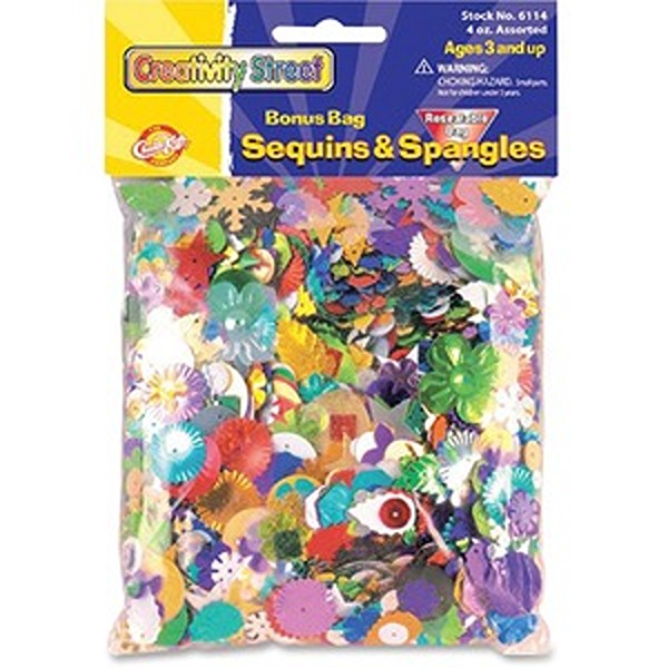 Picture of Creativity Street PAC6114 4 oz Assorted Color Sequins & Spangles Confetti Bonus Bag